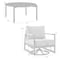 Armen Living Royal and Tiffany 3 Piece Outdoor Patio Swivel Seating Set in Black Aluminum with Teak Wood 840254332614 - alternate 6